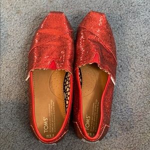 Red sparkly Toms